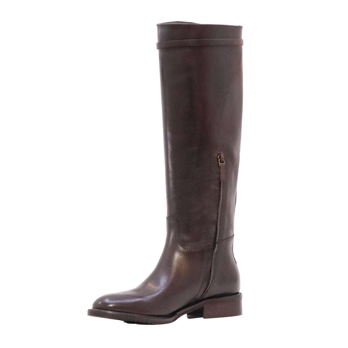 The Seller MW074 Crust Testa di Moro stivale alto donna in pelle marrone Made in Italy 