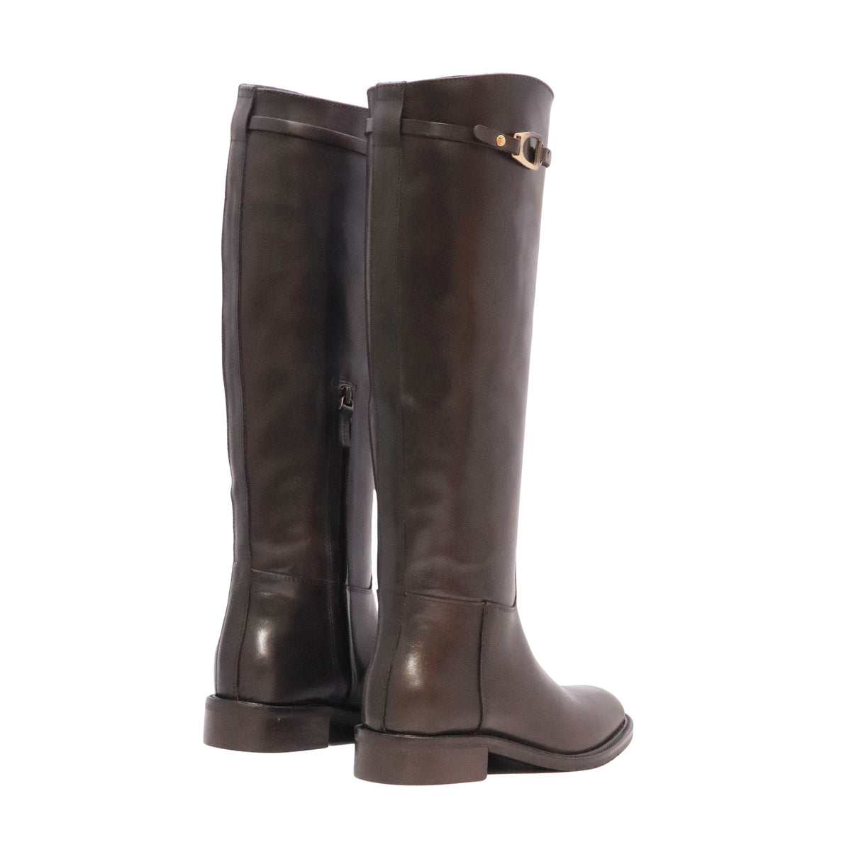 The Seller MW074 Crust Testa di Moro stivale alto donna in pelle marrone Made in Italy 