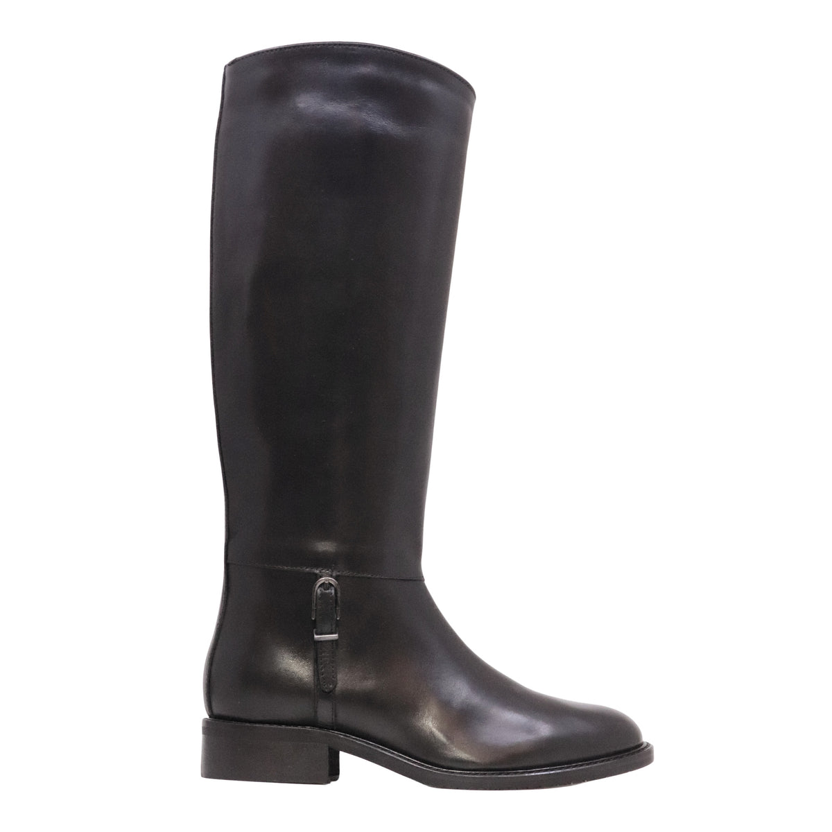 The Seller MW079 Crust Nero stivale cavallerizzo donna in pelle nera Made in Italy 