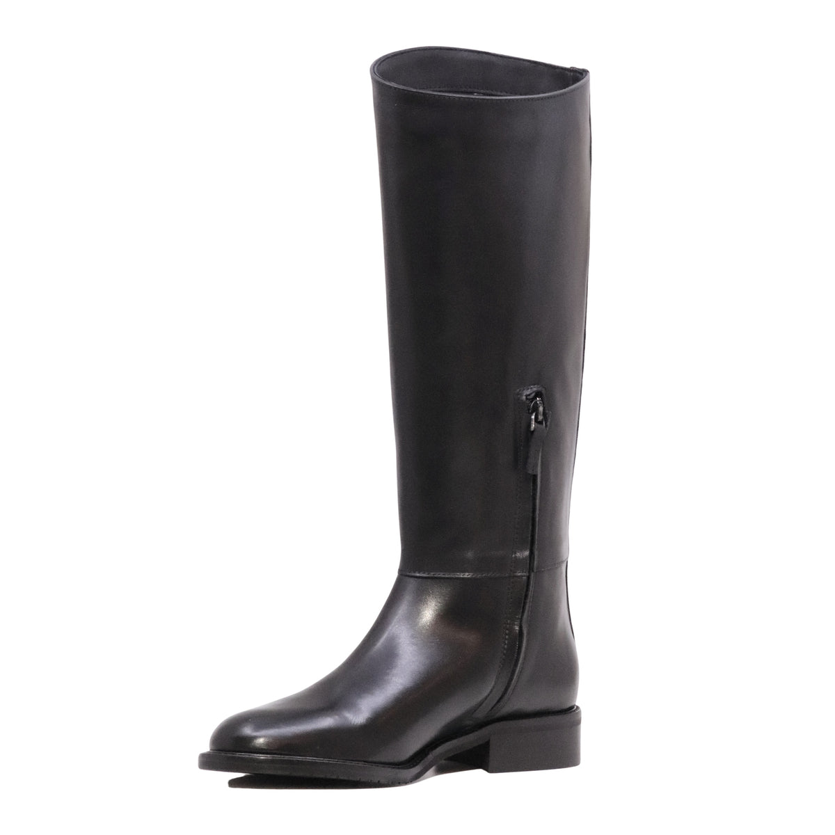 The Seller MW079 Crust Nero stivale cavallerizzo donna in pelle nera Made in Italy 