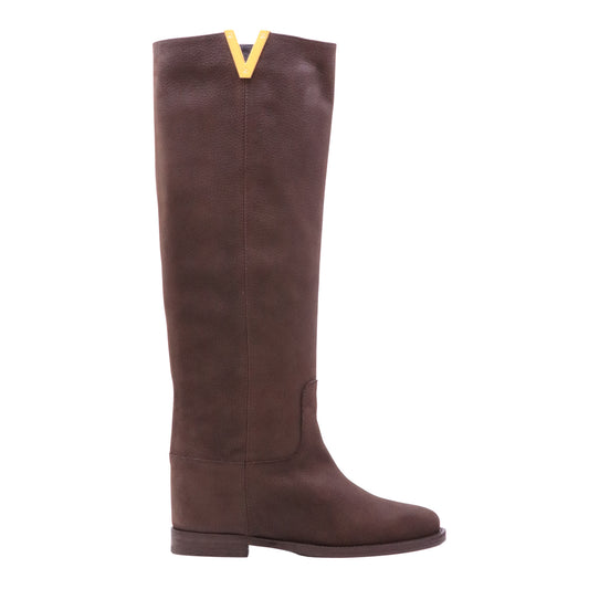 Via Roma 15 2568 Santa Monica stivale donna in pelle nabuk testa di moro Made in Italy 