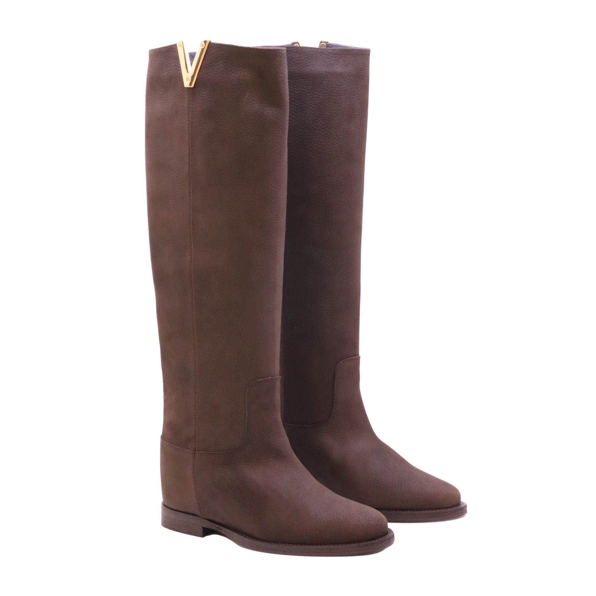 Via Roma 15 2568 Santa Monica stivale donna in pelle nabuk testa di moro Made in Italy 