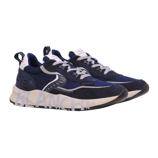 Voile Blanche Club01 sneaker uomo blu in camoscio, pelle e tessuto tecnico 