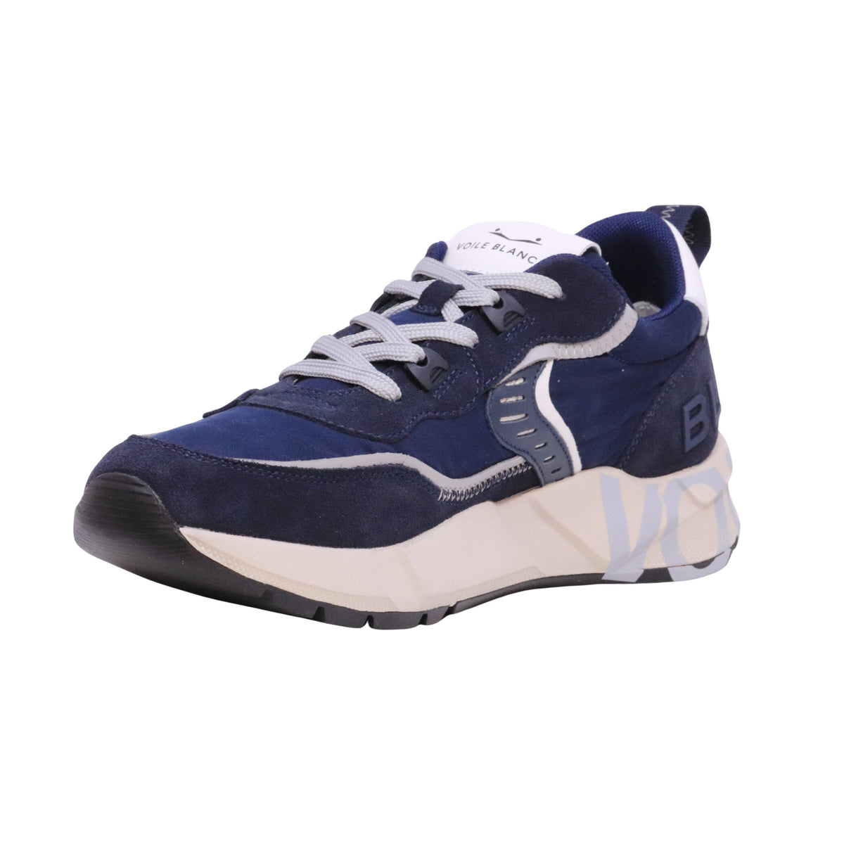Voile Blanche Club01 sneaker uomo blu in camoscio, pelle e tessuto tecnico 