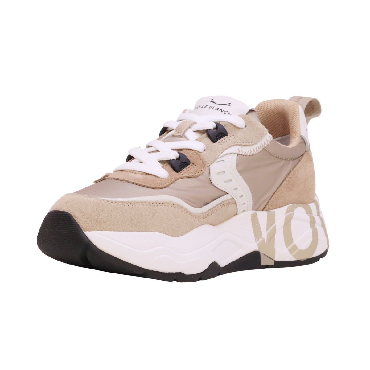 Voile Blanche Club105 sneaker donna Beige Platino in camoscio e tessuto tecnico 