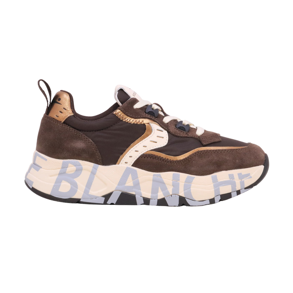 Voile Blanche Club105 sneaker donna Marrone Platino in camoscio e tessuto tecnico 