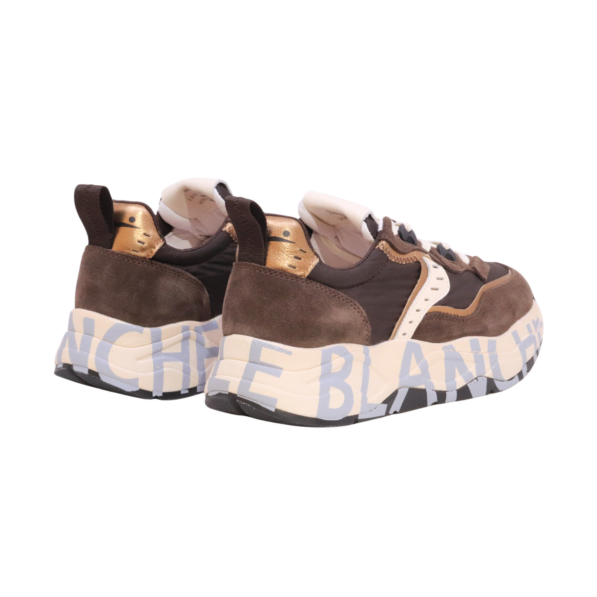 Voile Blanche Club105 sneaker donna Marrone Platino in camoscio e tessuto tecnico 