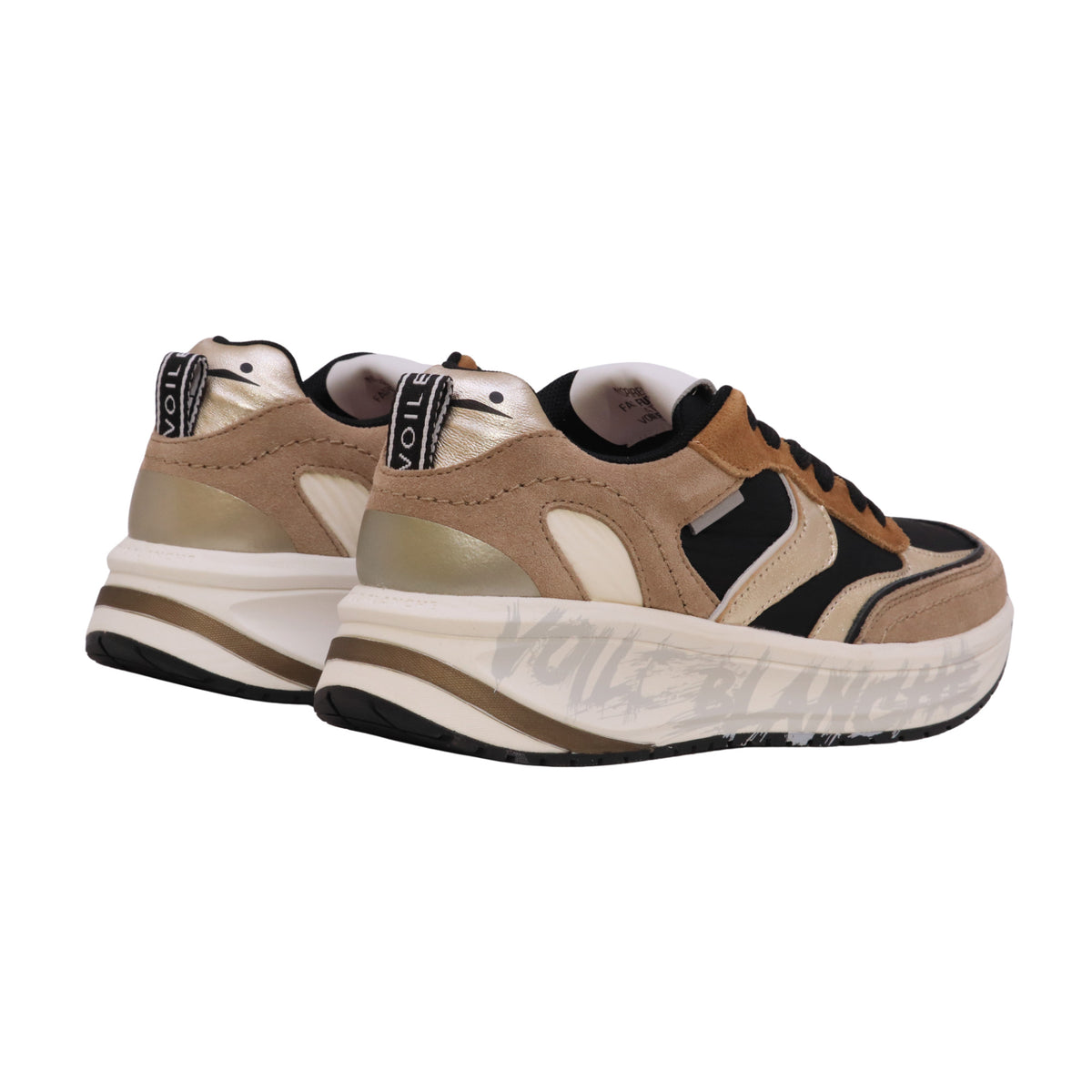 Voile Blanche Club124 sneaker donna Marrone Platino in pelle, camoscio e tessuto tecnico 