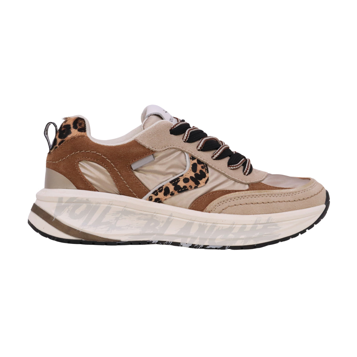 Voile Blanche Club124 sneaker donna Beige Platino in pelle, camoscio e tessuto tecnico 