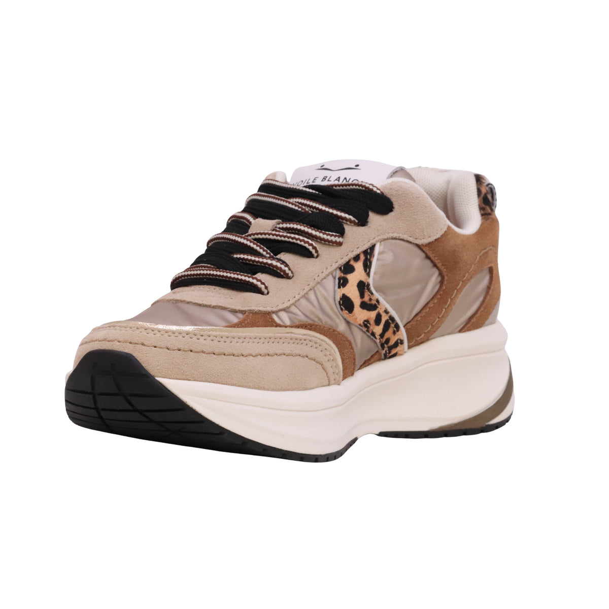 Voile Blanche Club124 sneaker donna Beige Platino in pelle, camoscio e tessuto tecnico 