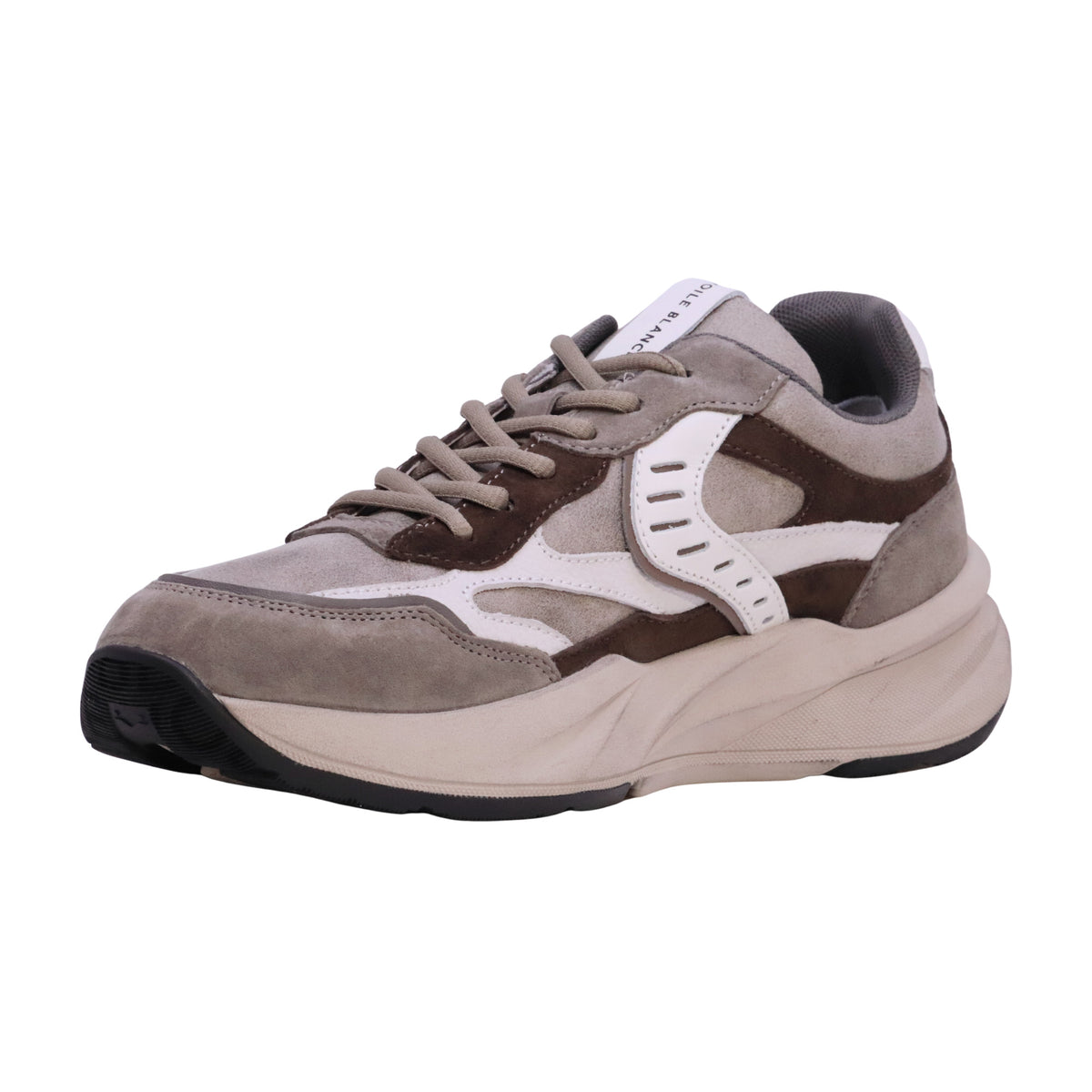 Voile Blanche Club22 sneaker uomo in pelle grigio, marrone e bianco 