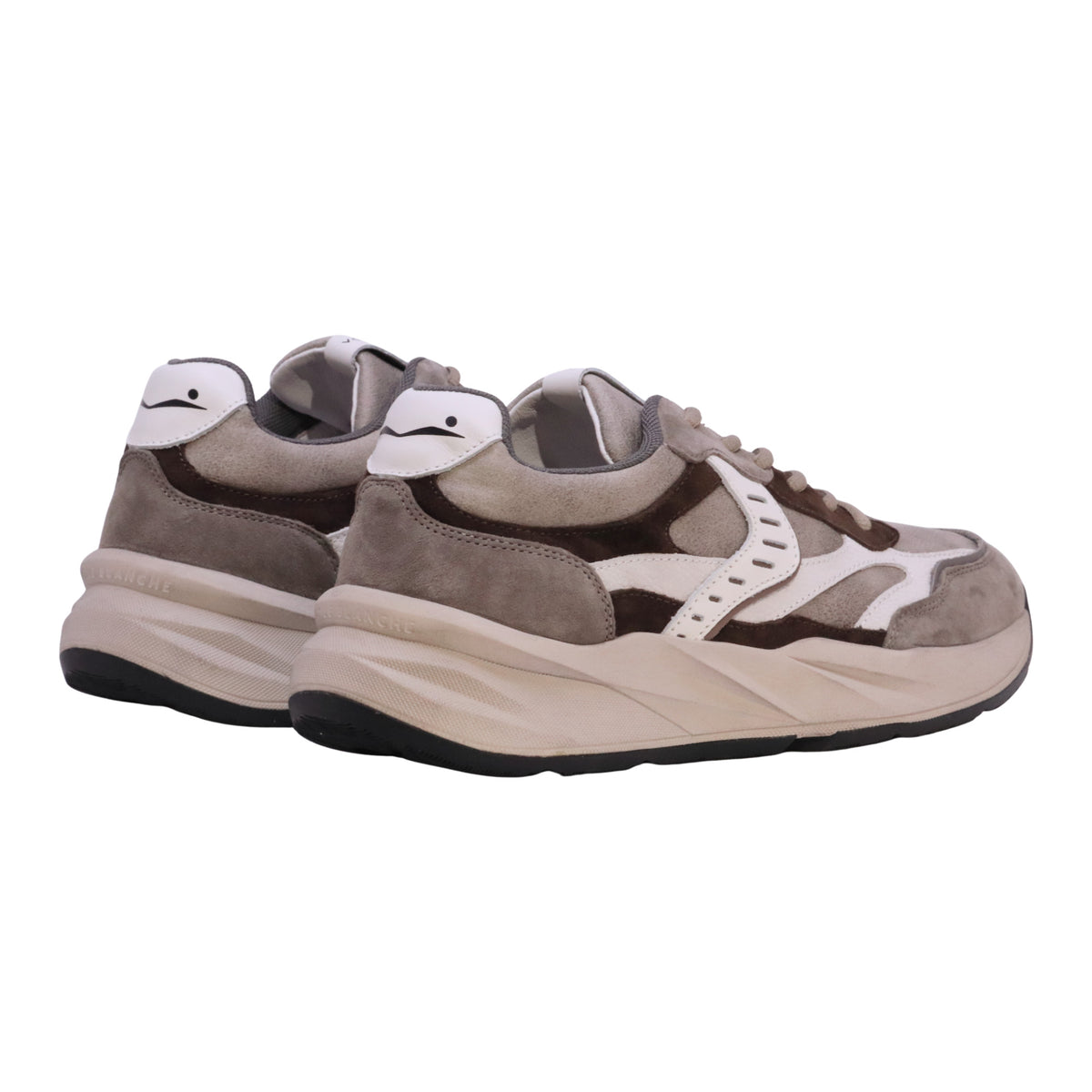 Voile Blanche Club22 sneaker uomo in pelle grigio, marrone e bianco 