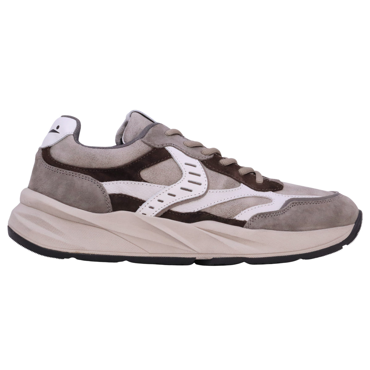Voile Blanche Club22 sneaker uomo in pelle grigio, marrone e bianco 