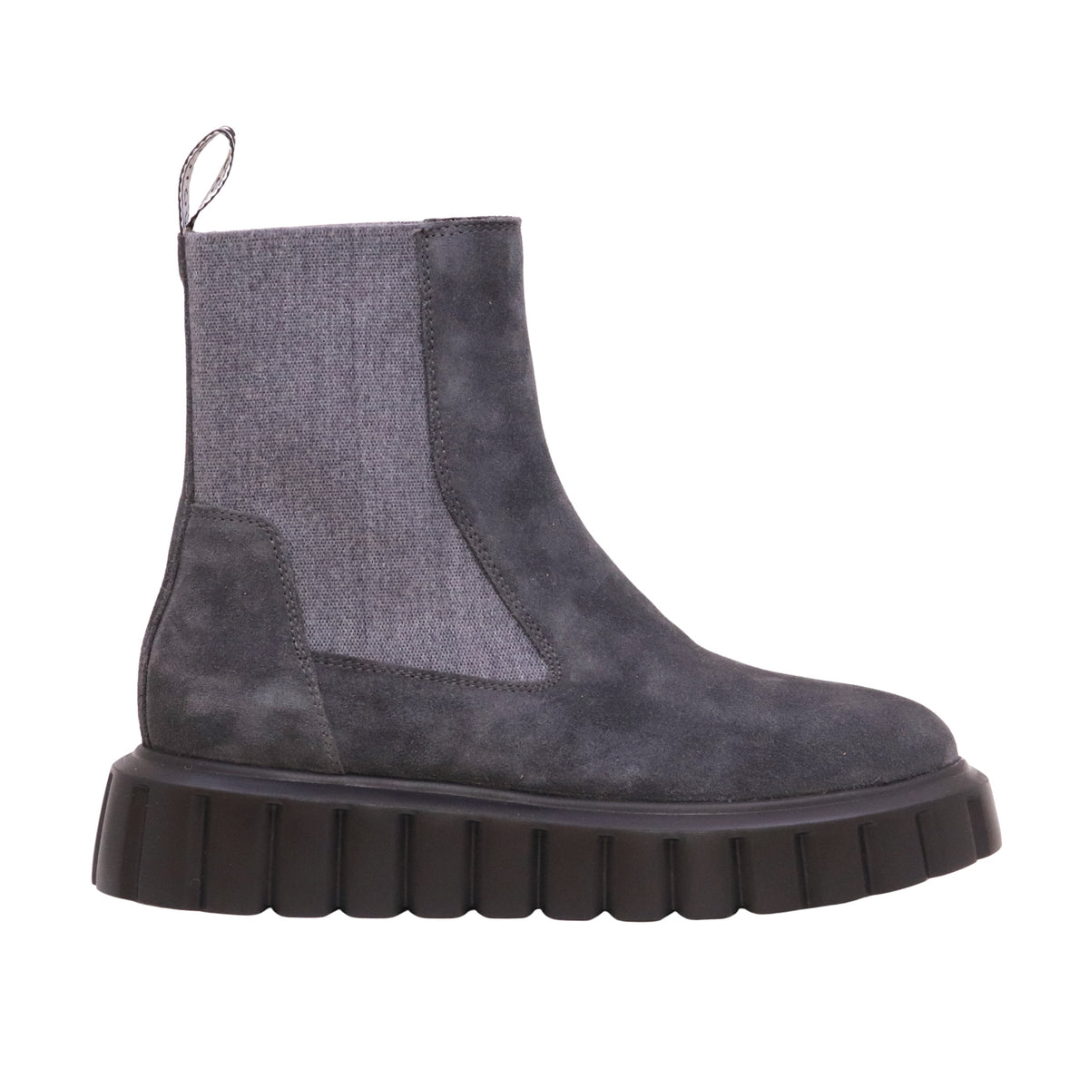 Voile Blanche Grenelle Chel stivaletto Chelsea donna grigio in camoscio con suola chunky 