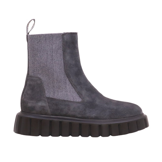 Voile Blanche Grenelle Chel stivaletto Chelsea donna grigio in camoscio con suola chunky 