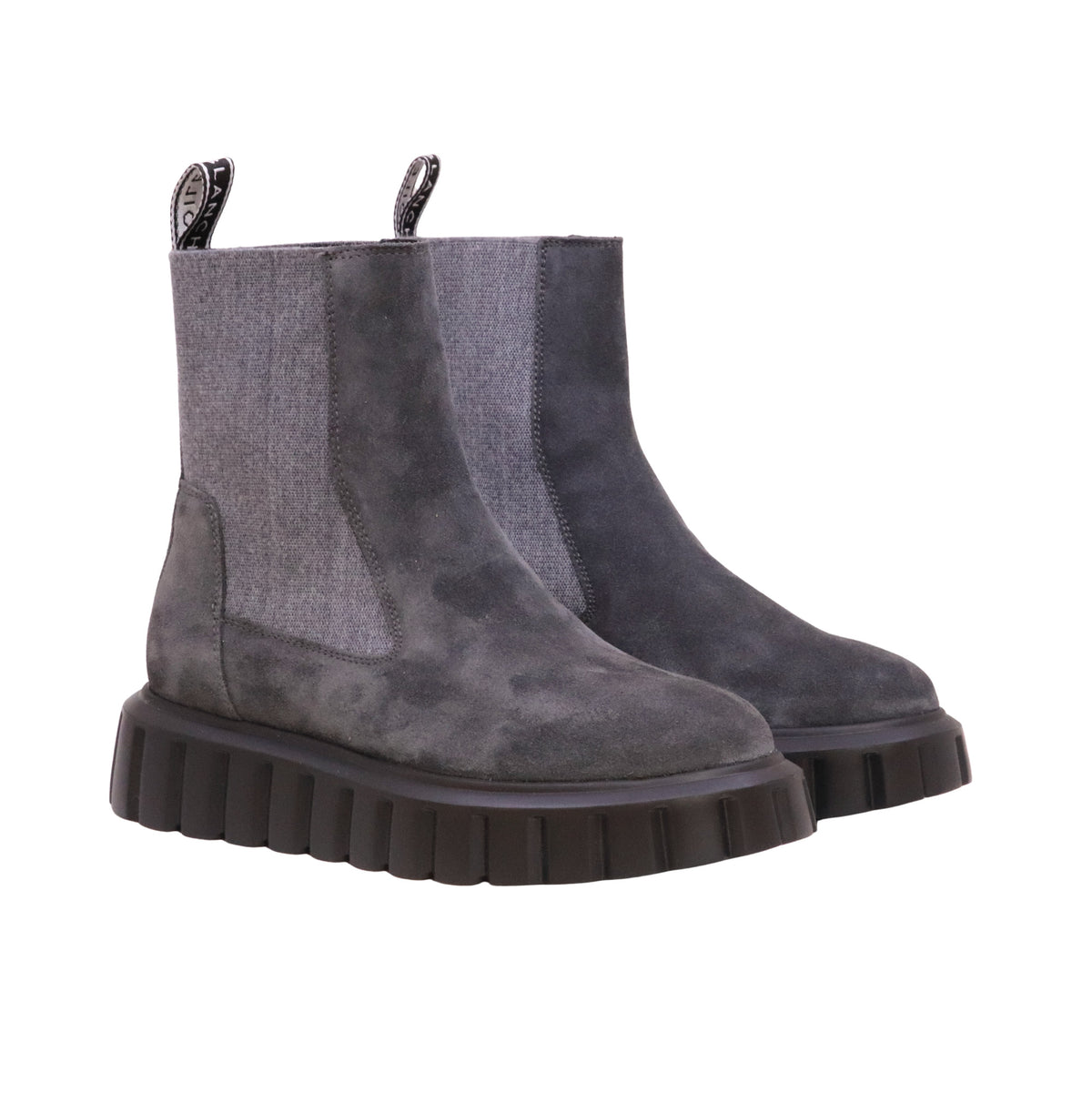 Voile Blanche Grenelle Chel stivaletto Chelsea donna grigio in camoscio con suola chunky 