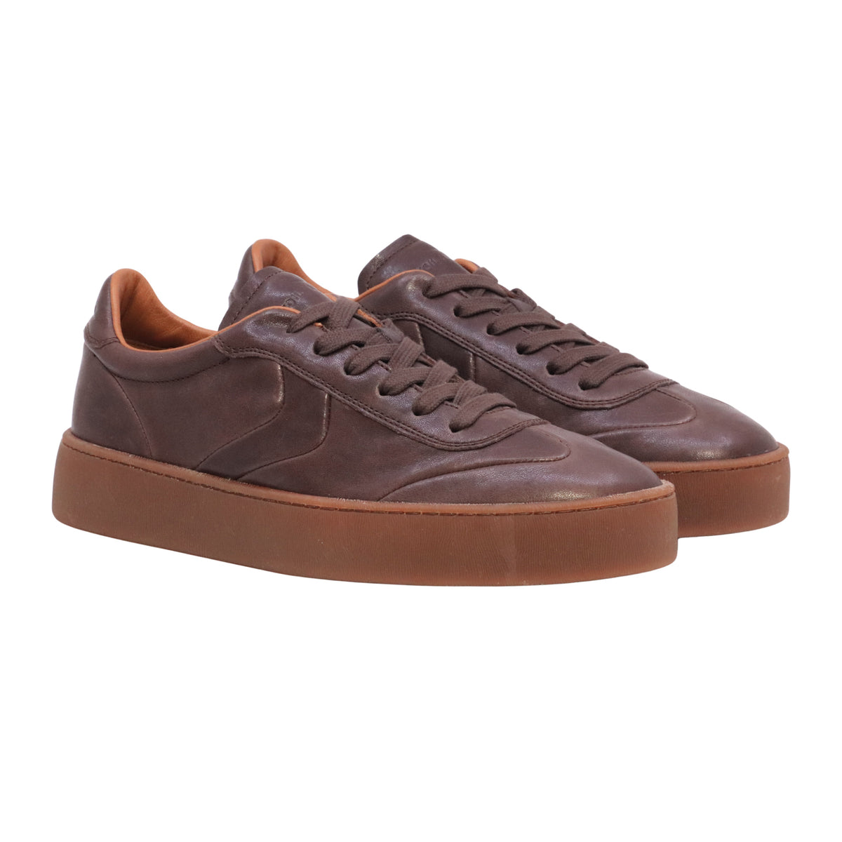Voile Blanche Mind 02 sneaker uomo in pelle marrone scuro 