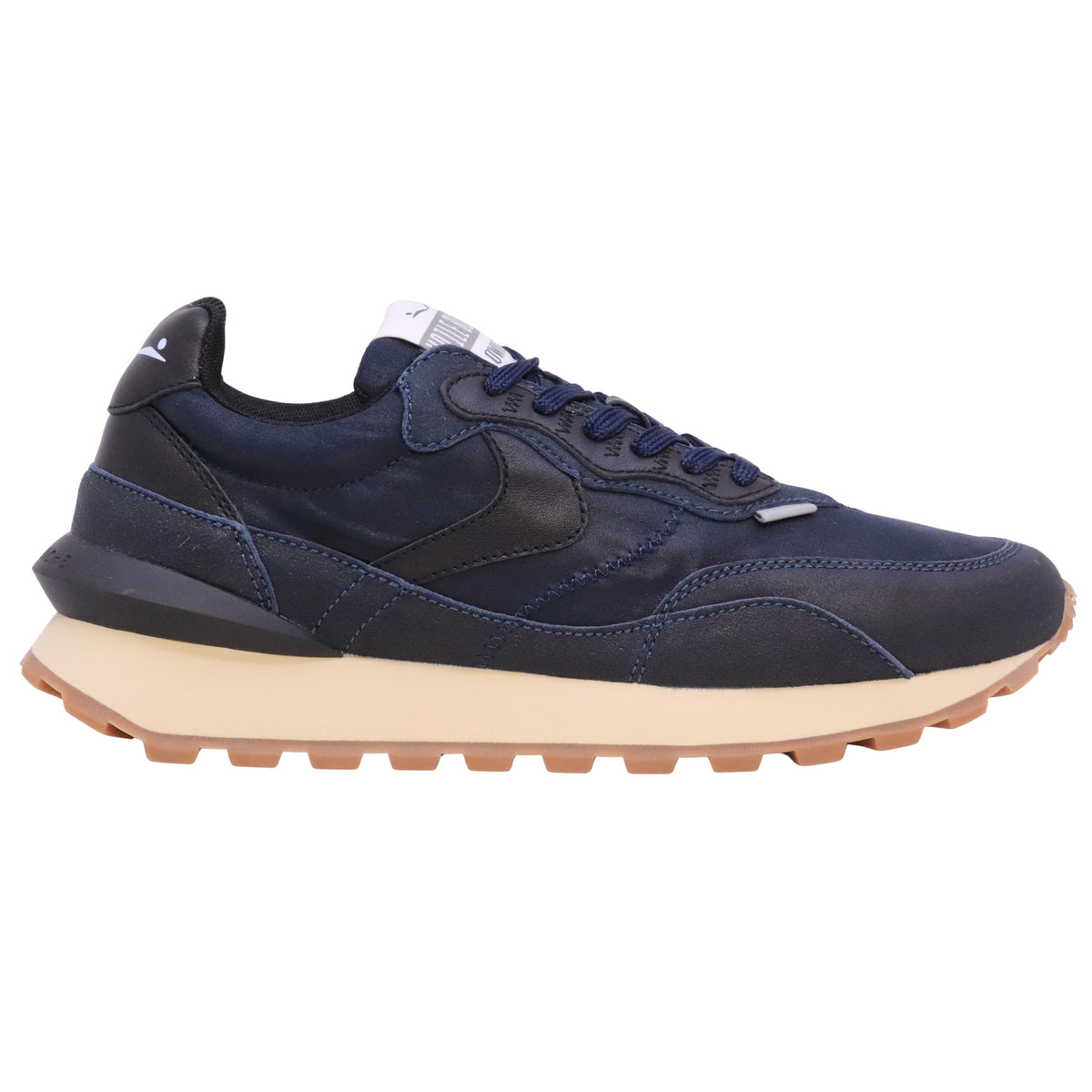 Voile Blanche Qwark Hype Man 2018344291C17 sneaker uomo Navy-Nero in camoscio, pelle e tessuto tecnico 