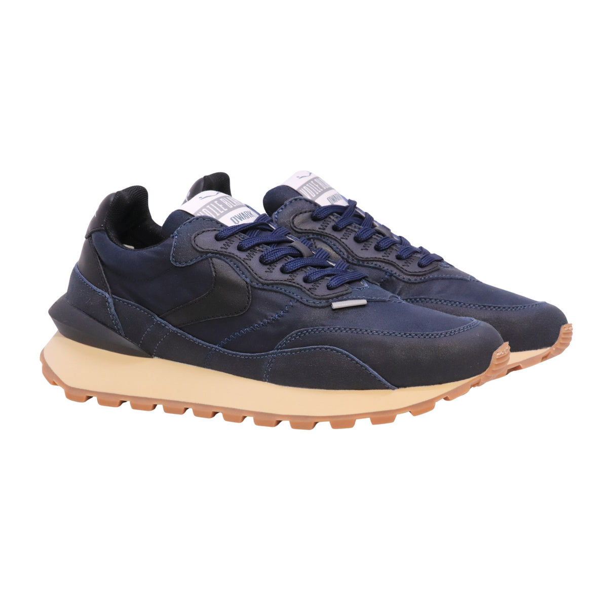 Voile Blanche Qwark Hype Man 2018344291C17 sneaker uomo Navy-Nero in camoscio, pelle e tessuto tecnico 