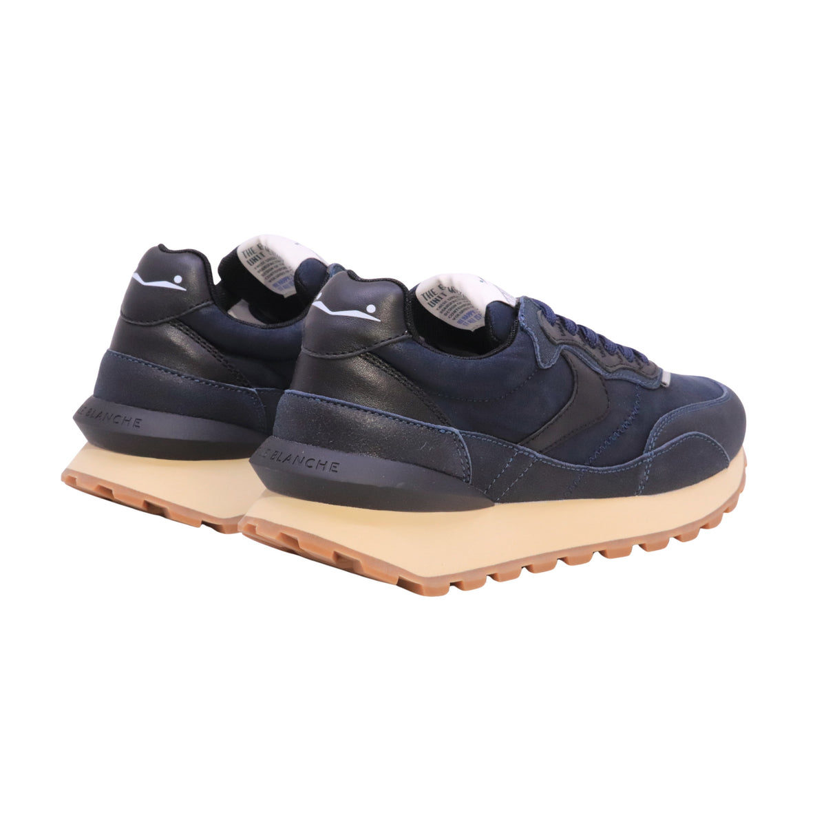 Voile Blanche Qwark Hype Man 2018344291C17 sneaker uomo Navy-Nero in camoscio, pelle e tessuto tecnico 