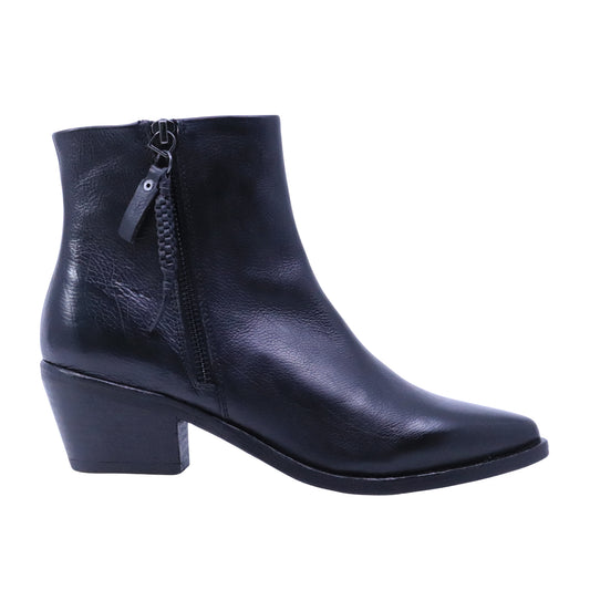 Zolfo 262 70211 stivaletto texano donna in pelle nera con tacco 6 cm 