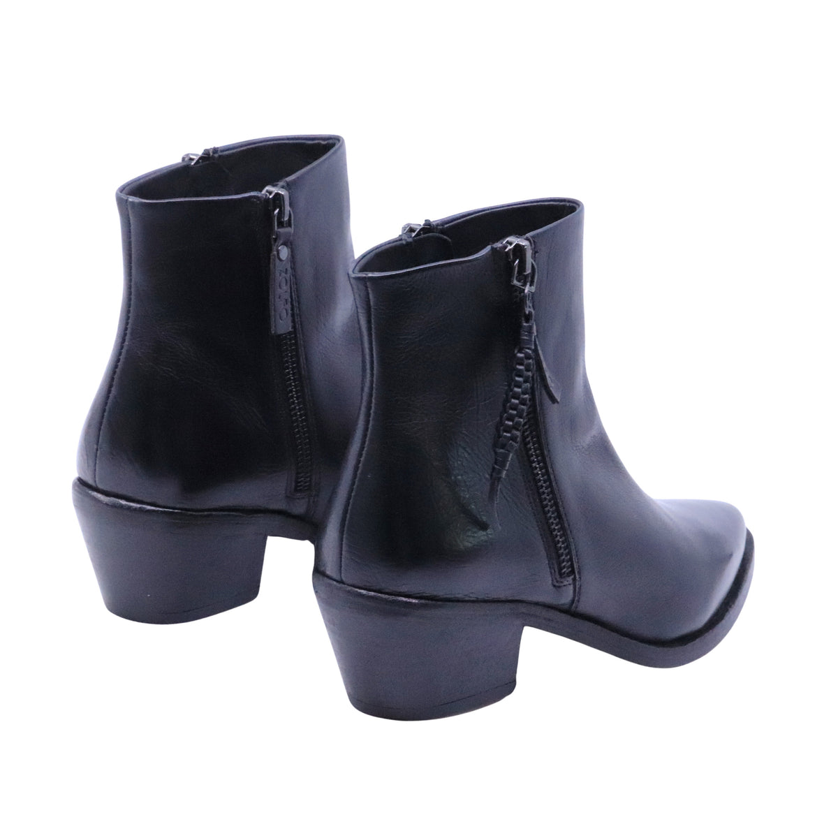 Zolfo 262 70211 stivaletto texano donna in pelle nera con tacco 6 cm 
