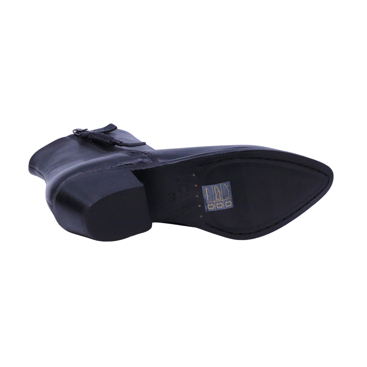 Zolfo 262 70211 stivaletto texano donna in pelle nera con tacco 6 cm 