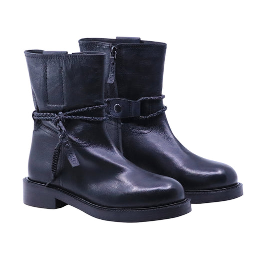 Zolfo 262 704 11 stivaletto biker donna in pelle nera 