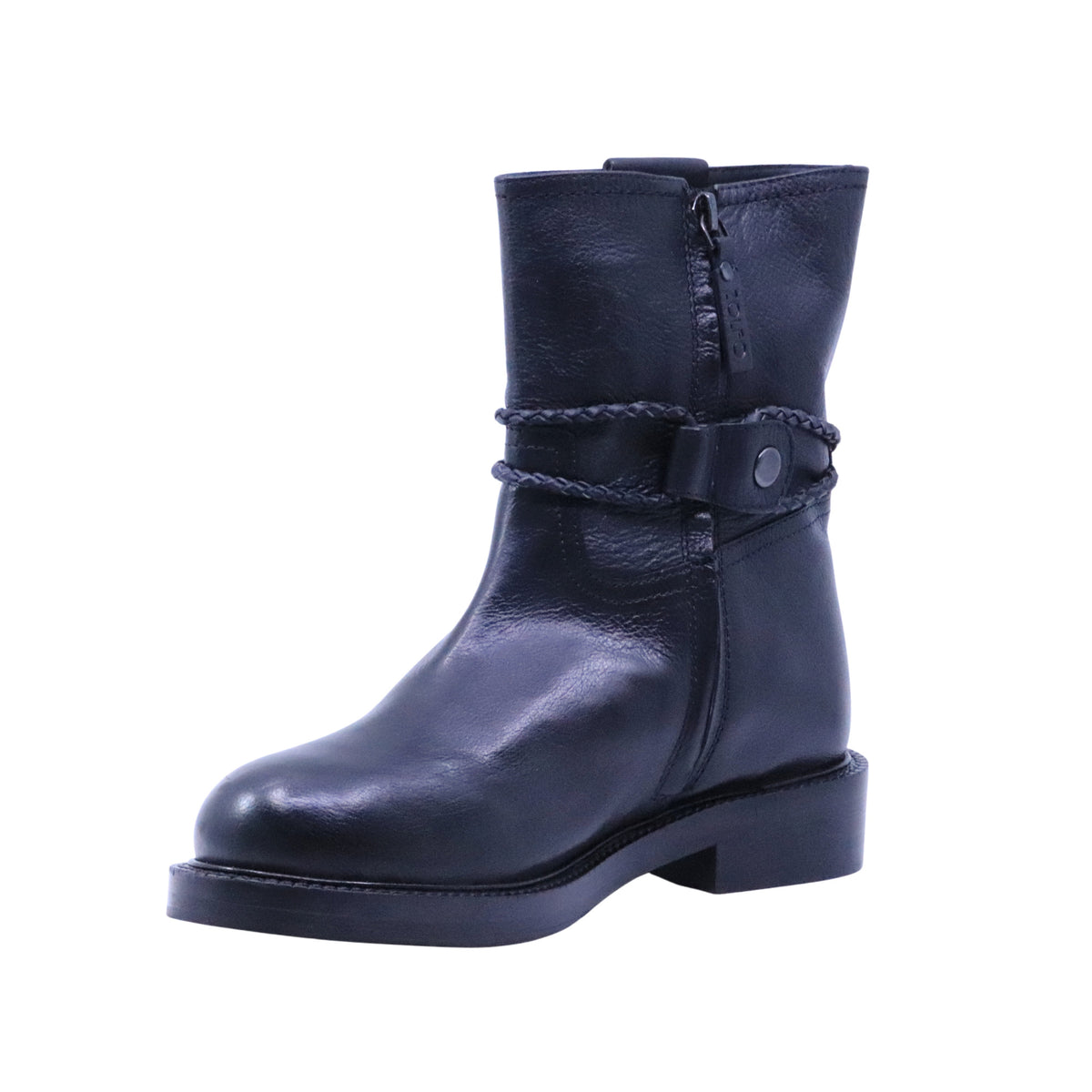 Zolfo 262 704 11 stivaletto biker donna in pelle nera 
