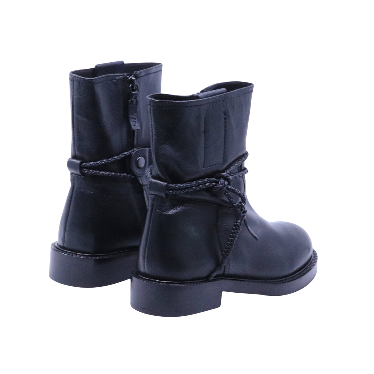Zolfo 262 704 11 stivaletto biker donna in pelle nera 
