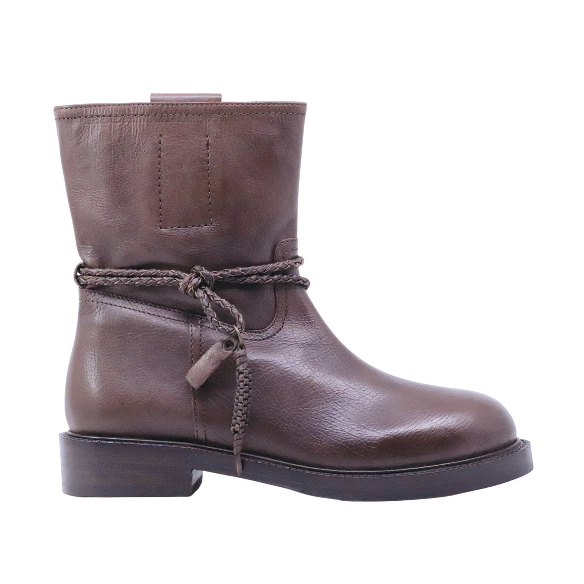 Zolfo 262 704 11 stivaletto biker donna in pelle marrone 