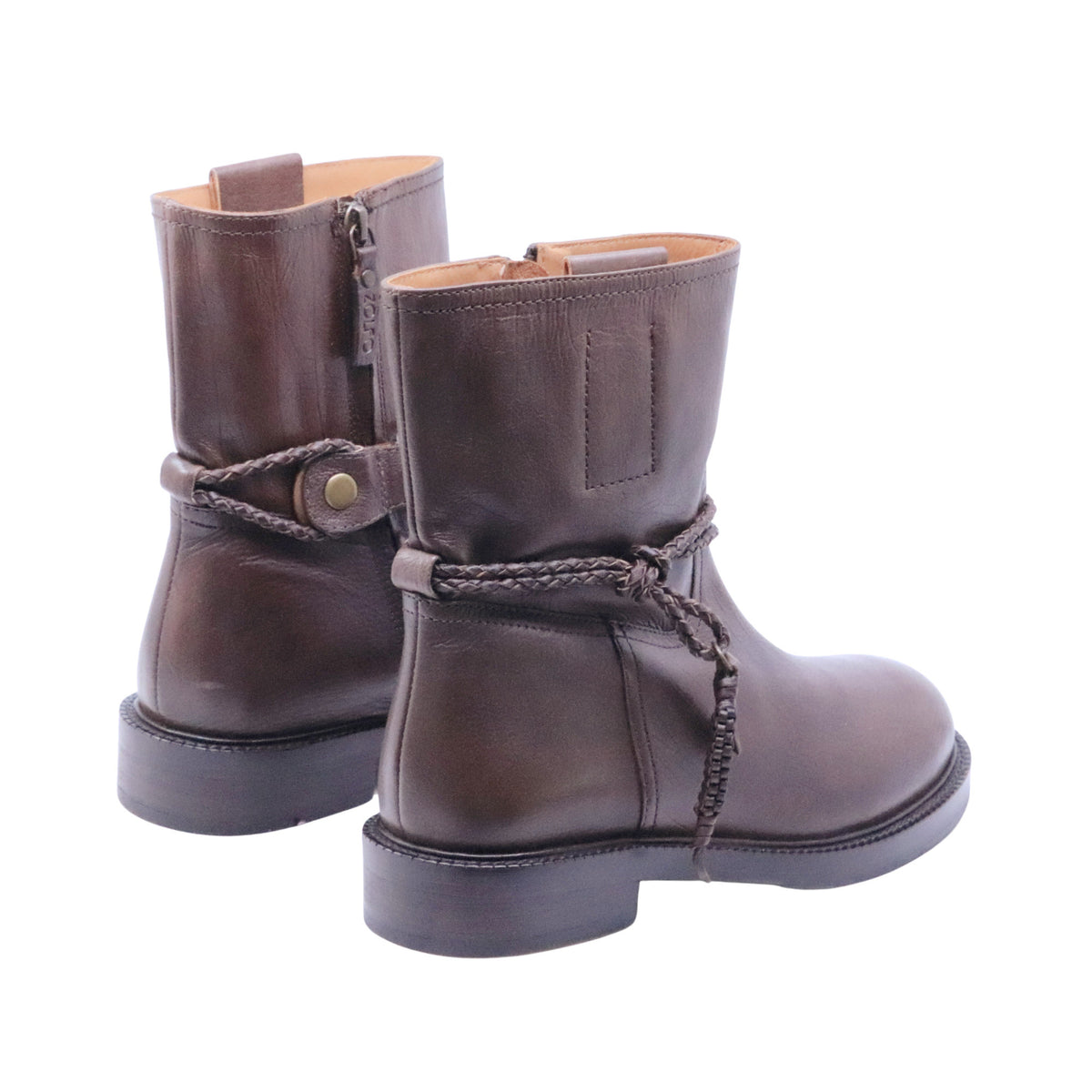 Zolfo 262 704 11 stivaletto biker donna in pelle marrone 