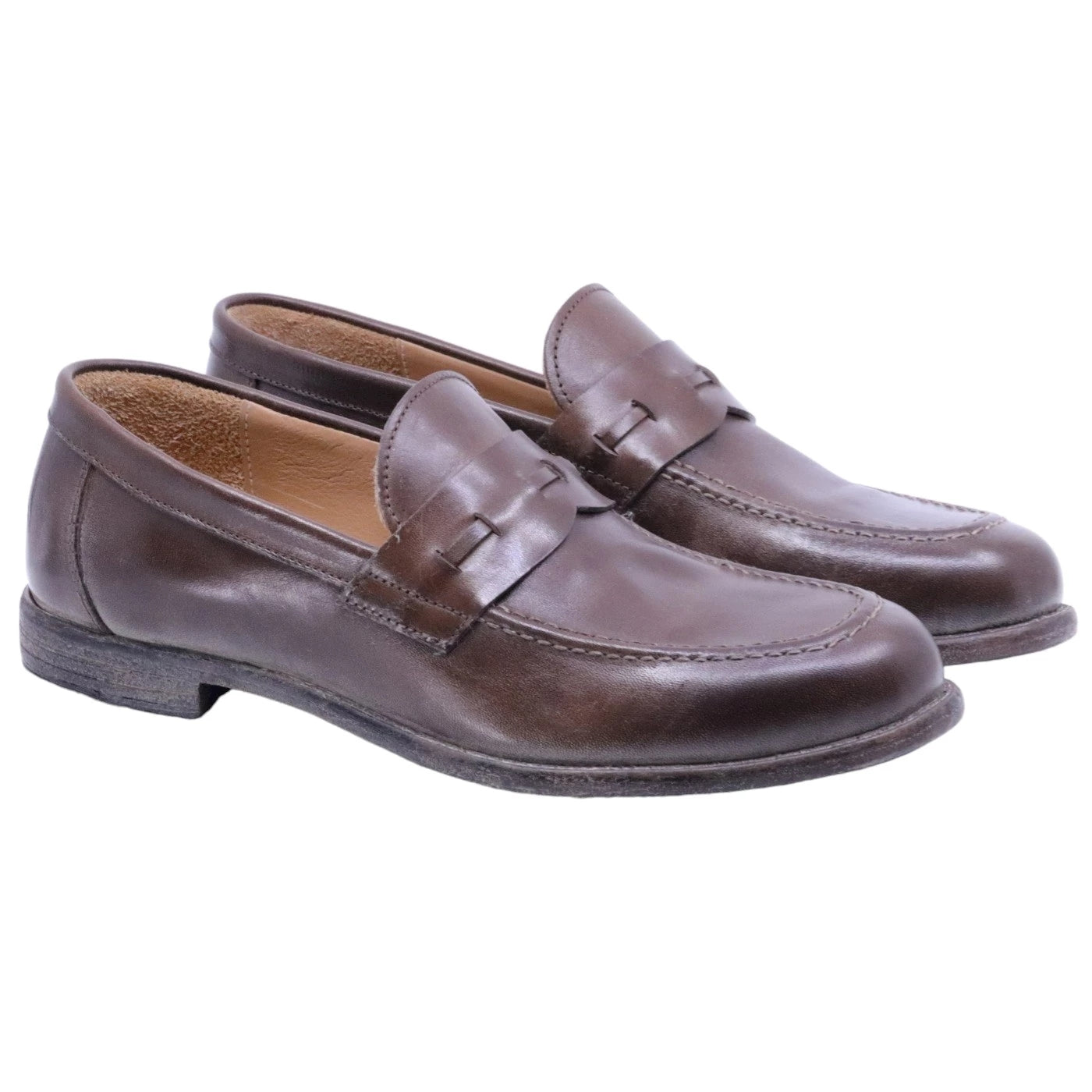 Mocassino uomo Moma 16402E in pelle marrone ebano 