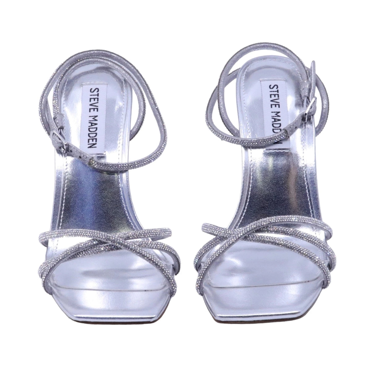 Sandalo con tacco Steve Madden Layed in similpelle argento 