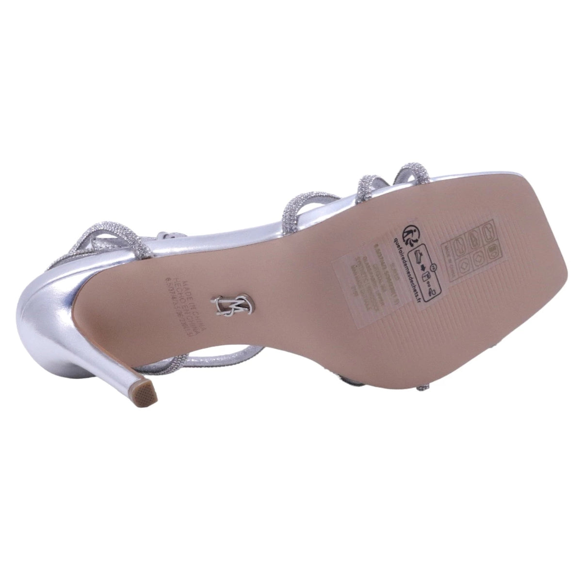 Sandalo con tacco Steve Madden Layed in similpelle argento 