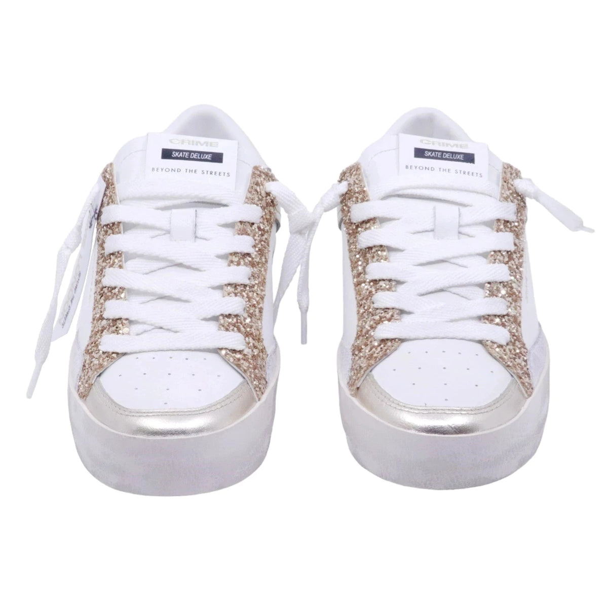 Sneaker donna Crime London Skate 27107 in pelle bianca 