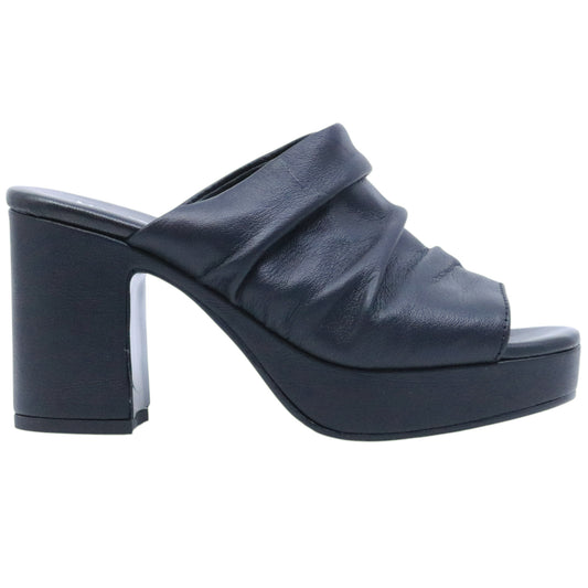EHM Randy Nappa Nero sandalo donna in pelle nera Made in Italy 