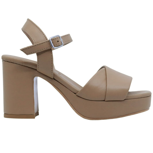 EHM Robyn Nappa Camel sandalo donna in pelle camel Made in Italy 