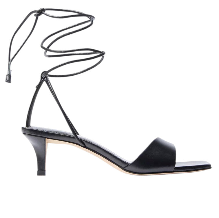 Sandalo con tacco Michael Kors Jaida Mid in pelle nera 
