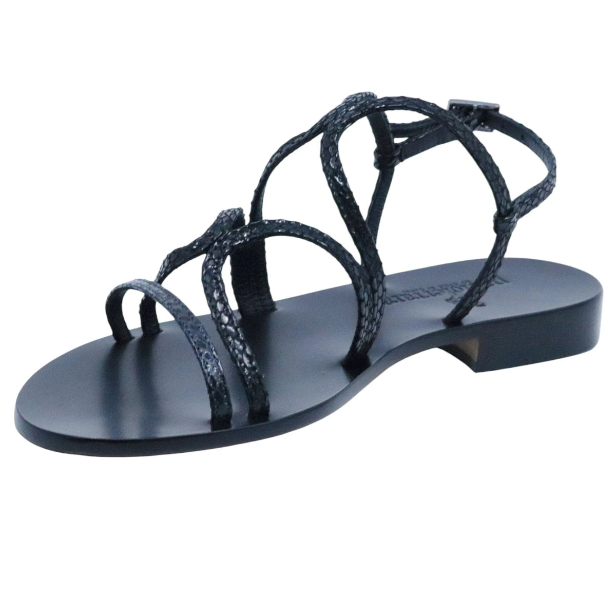 Sandalo caprese Paolo Ferrara CR3026 in pelle nera 