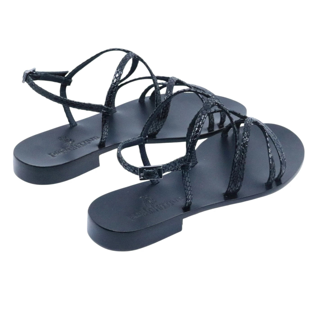 Sandalo caprese Paolo Ferrara CR3026 in pelle nera 