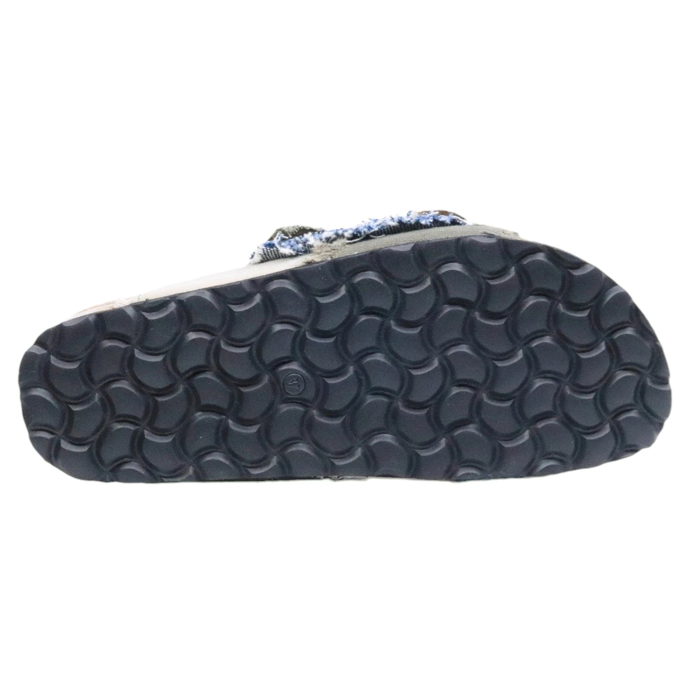 Sandalo donna Taji Buckle Patch in tessuto militare giacca mimetica in color verde, blu e rosa 