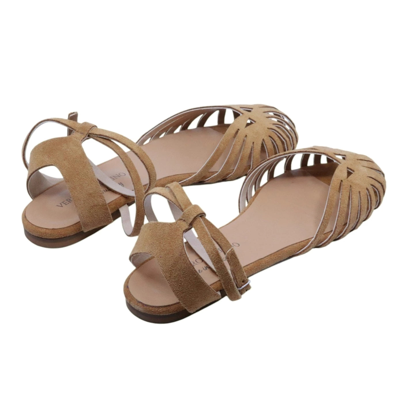 Verderosamarino 3522 sandalo donna in camoscio cognac 