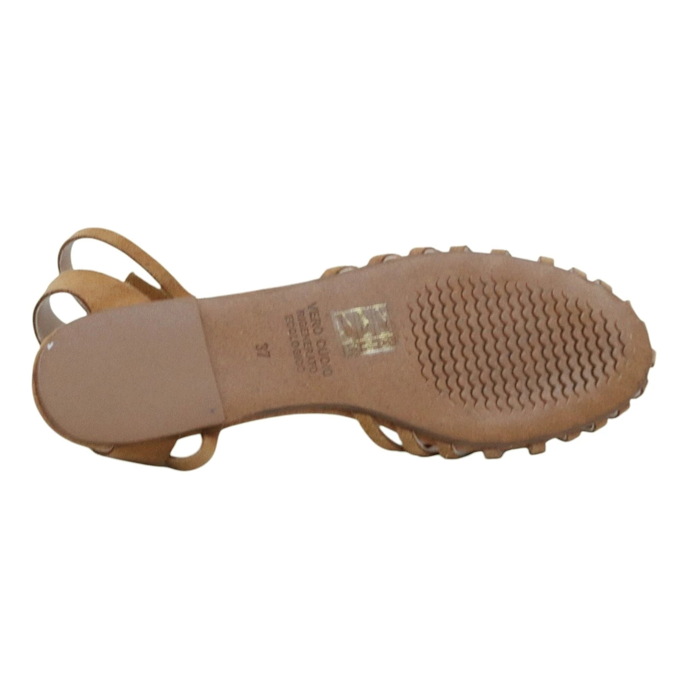 Verderosamarino 3522 sandalo donna in camoscio cognac 