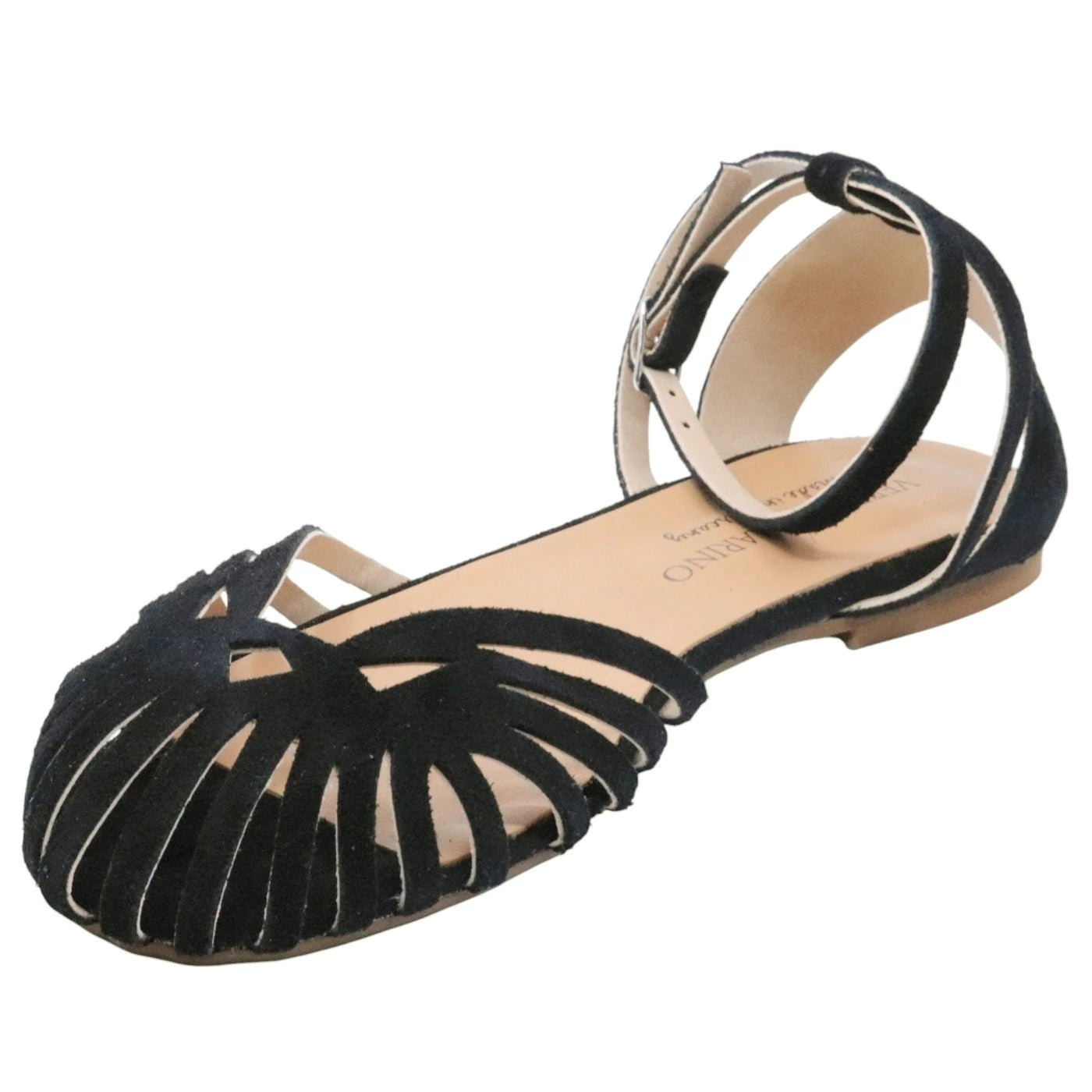 Verderosamarino 3522 sandalo donna in camoscio nero 
