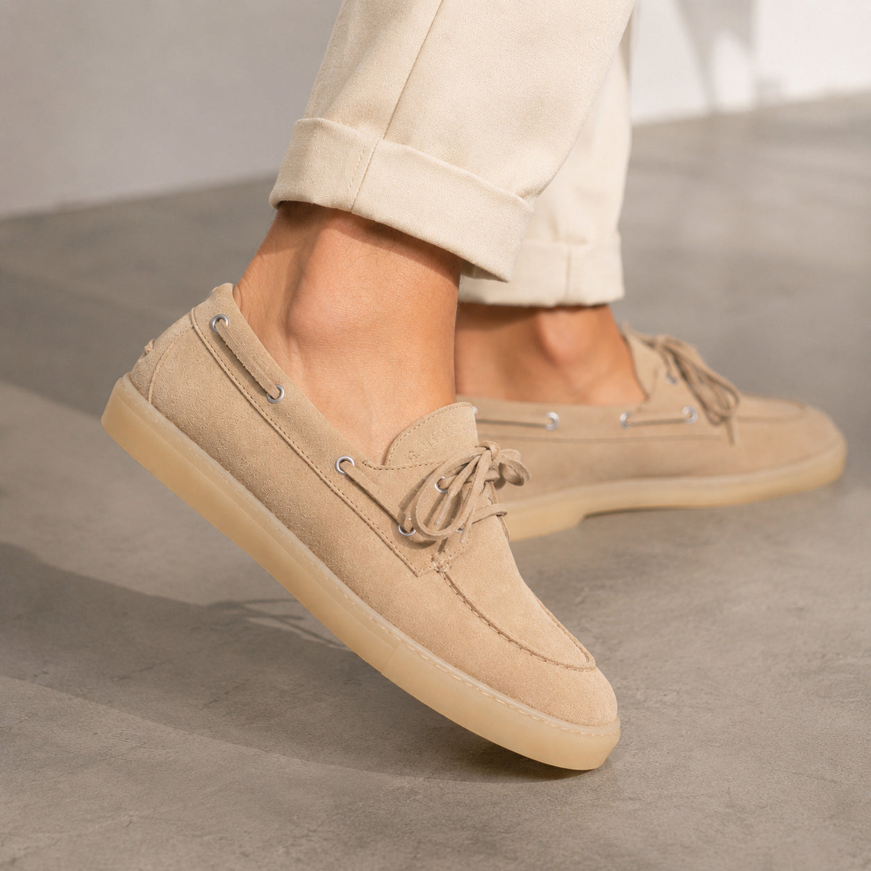 Copenhagen Studios CPH160 scarpa da barca uomo in camoscio Sand Cream 