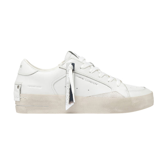 Crime London Skate Vanilla White 21111 sneaker donna in pelle bianca e camoscio casual 