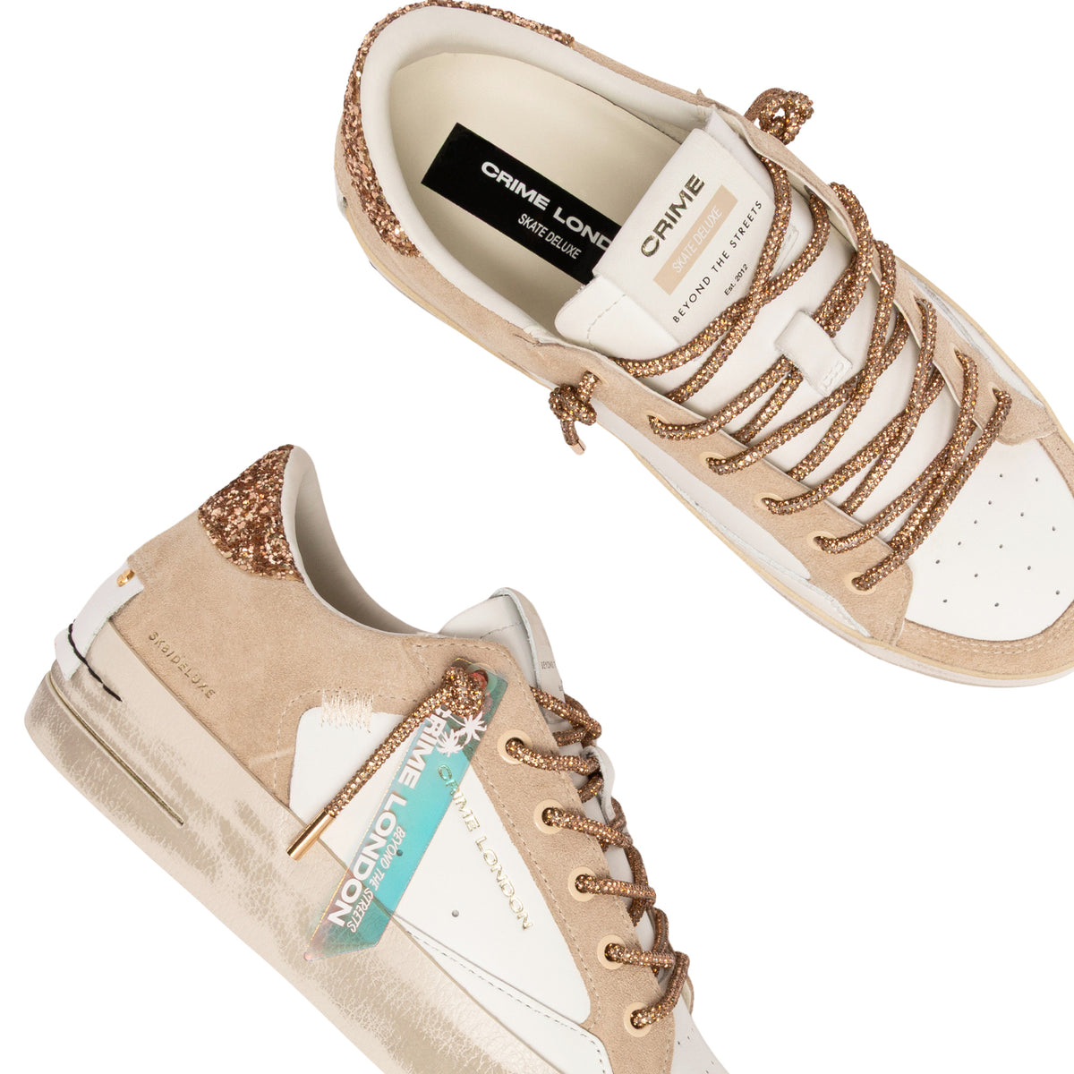 Crime London Skate Wedge Champagne Dust 29154 sneaker donna 
