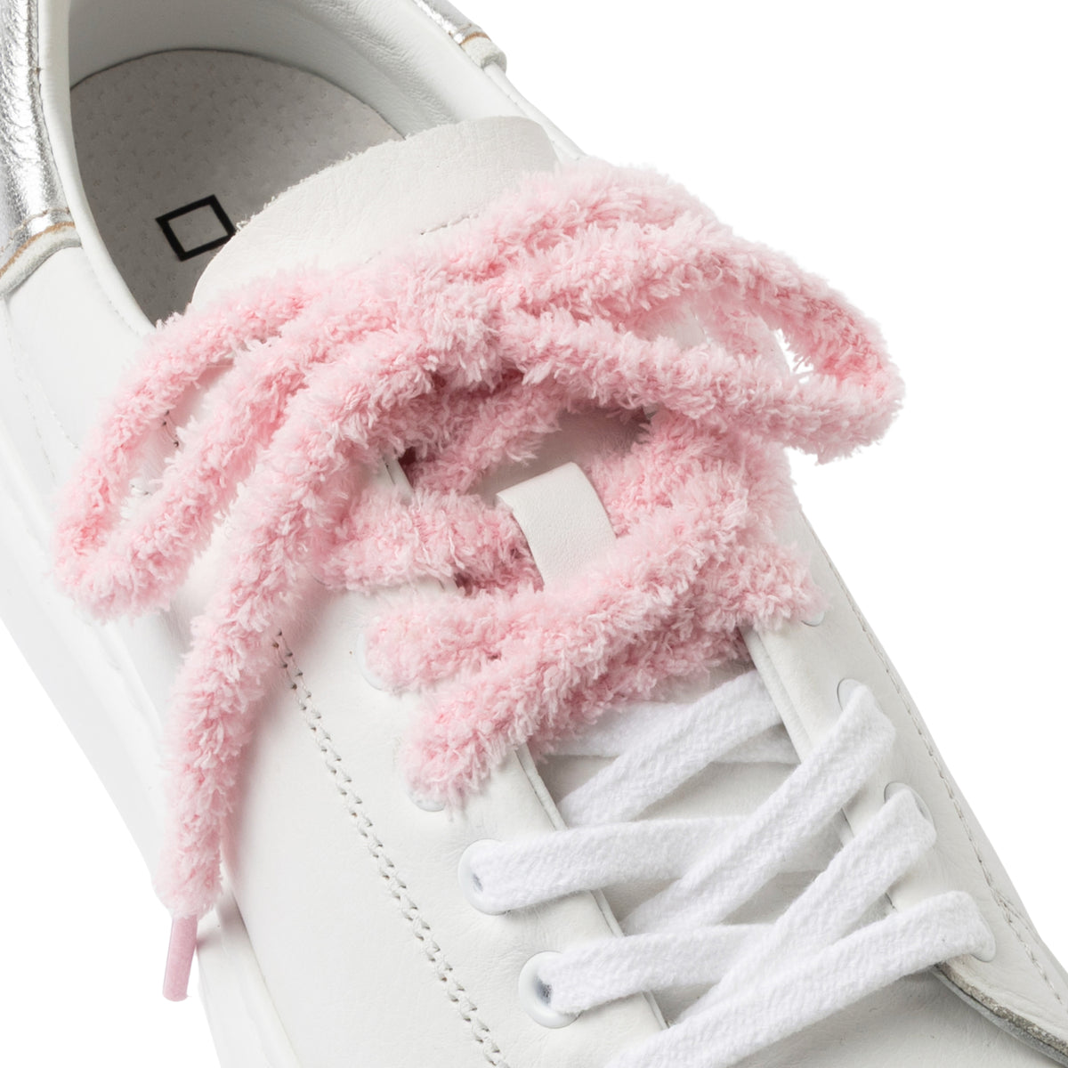 D.A.T.E. Sfera Calf SF-CA-WS sneaker donna in pelle bianca con dettaglio argento 