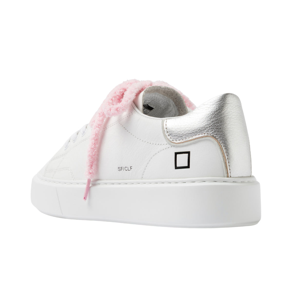 D.A.T.E. Sfera Calf SF-CA-WS sneaker donna in pelle bianca con dettaglio argento 